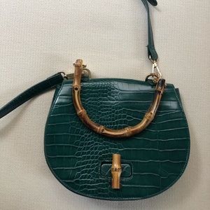 Green Crocodile Embossed Purse